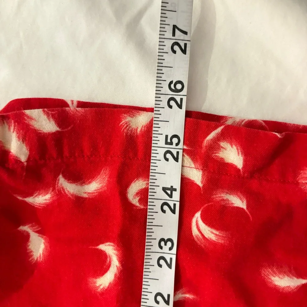 Victoria's Secret Red White Feather Print Pajama Set M Sleepwear Loungewear